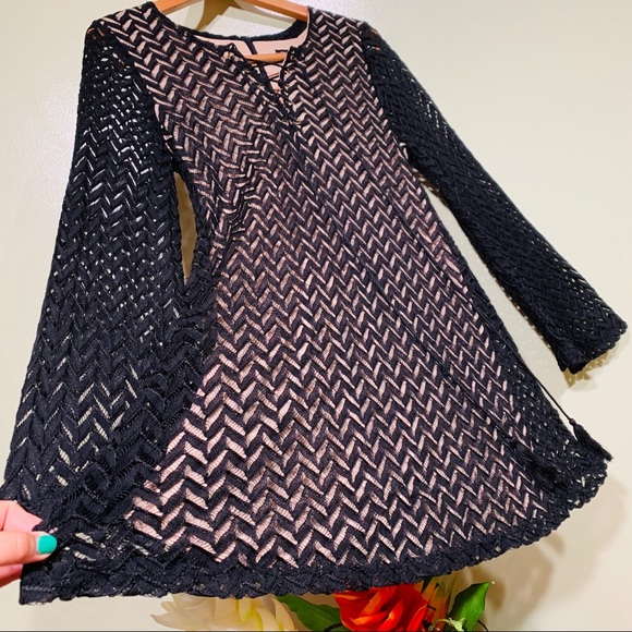 Blu Pepper Black Woven  Mini Dress - Picture 5 of 8